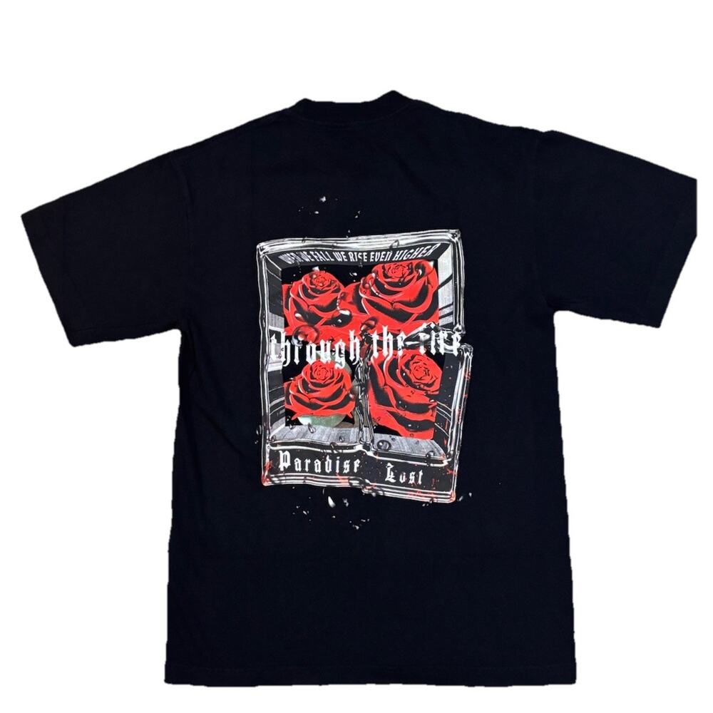Street Wear-Paradise Lost - Through The Fire Mens Sm Black Graphic Tshirt NEW